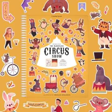 Cupkin Circus Show Sticker Book for Kids, 300+ Stickers
