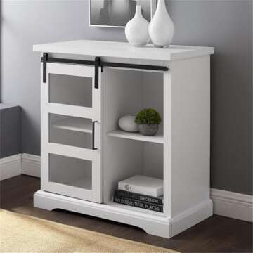 Walker Edison Weston 32 Inch Buffet Console with Glass Doors