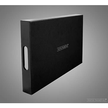 Elegant 18"x12" Black Faux Leather Decorative Tray