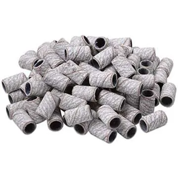 100 Pieces Large Nail Sanding Bands Professional Nail Manicure Great Fit for Nail Drill Bits for Acrylic Nails (150 Grit, Zebra)