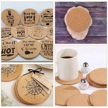 16 PCS Adhesive Cork for Coasters Cork Circle Cork Backing for Coasters Brown Thin Cork Sheets 3.54 Inch Round Backing Cork Tiles Mat with Strong Adhesive-Backed Mini Cork Board for DIY Coasters