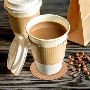 16 PCS Adhesive Cork for Coasters Cork Circle Cork Backing for Coasters Brown Thin Cork Sheets 3.54 Inch Round Backing Cork Tiles Mat with Strong Adhesive-Backed Mini Cork Board for DIY Coasters