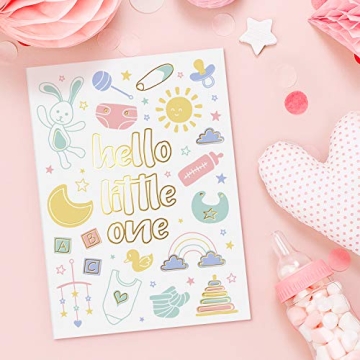 Baby Shower Card Pack - 24 Unisex Designs & Gold Print