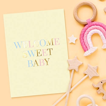 Baby Shower Card Pack - 24 Unisex Designs & Gold Print
