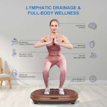 EILISON FitMax 3D XL Vibration Plate Exercise Machine - Whole Body Workout Vibration Fitness Platform w/Loop Bands - Home Workout for Lymphatic Drainage Machine for Weight Loss, Wellness, Recovery