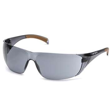 Pyramex Safety Products CH120ST Carhartt Billings Safety Glasses, Anti-Fog Lens with Gray Temples, G...