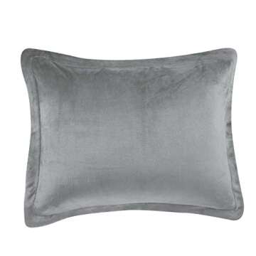 Amazon Basics 3 Piece Bedding Set, Micromink Sherpa, Ultra-Soft, Warm All Season Comforter, Twin, Charcoal, Solid