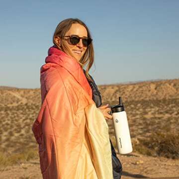 ThermoFlask Bottle with Chug Lid & Straw Lid - Insulated Stainless Steel Water Bottle with Leak-Proof Lids - Dishwasher-Safe Reusable Bottle & Lids - Durable Bottle, 2 Straws & 2 Lids - 24 oz, White