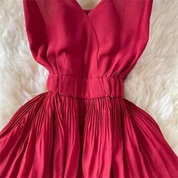 Mnjyihy Women's Summer Pleated Spaghetti Strap Dress