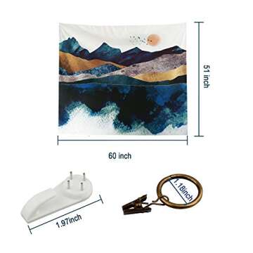 Stunning Mountain Tapestry - Sunset Nature Wall Art (60x51)