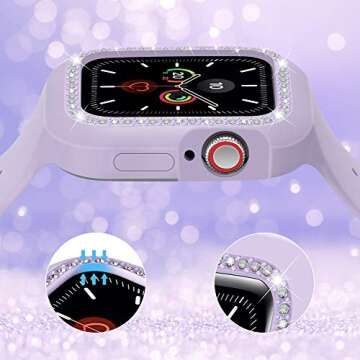 BeeFly Sports Watch Bands Compatible with Apple Watch Band 40mm Women, Soft Silicone Replacement Strap for iWatch Series 6 5 4 3 2 1 SE-Purple