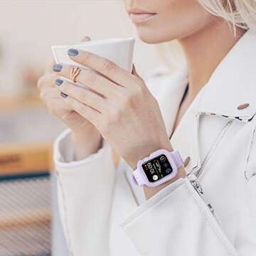 BeeFly Sports Watch Bands Compatible with Apple Watch Band 40mm Women, Soft Silicone Replacement Strap for iWatch Series 6 5 4 3 2 1 SE-Purple