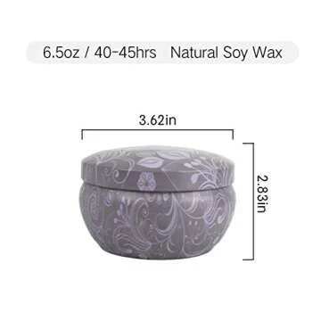 Aromatherapy Scented Candles - Blue Lotus Essential Oil Stress Relief Soy Candles,6.5 Oz Natural Soy Wax Travel Tin Relaxing Candle for Bath Spa Meditation, Relaxation Gift for Christmas