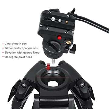 Andoer Professional Video Tripod System-67 Inch Professional Heavy Duty Aluminum Tripod with Detacha...