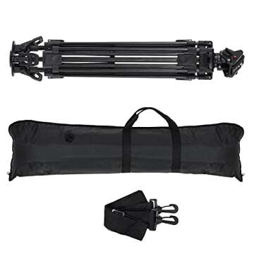 Andoer Professional Video Tripod System-67 Inch Professional Heavy Duty Aluminum Tripod with Detachable Fluid Drag Pan Tilt Head and Quick Release Plate Max Load 10kg/22lbs for Video Camcorder