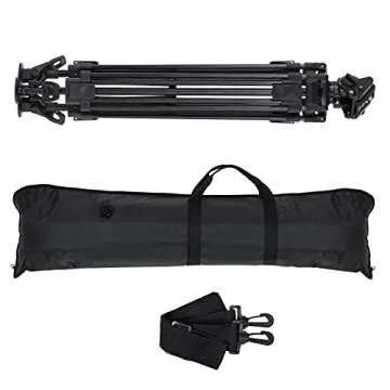 Andoer Professional Video Tripod System-67 Inch Professional Heavy Duty Aluminum Tripod with Detachable Fluid Drag Pan Tilt Head and Quick Release Plate Max Load 10kg/22lbs for Video Camcorder