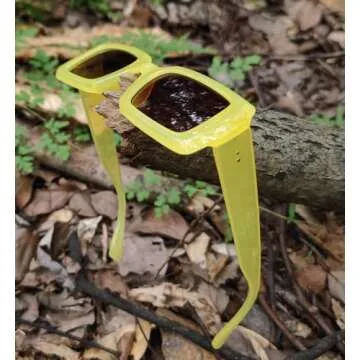 Mriendao Yellow Sunglasses for Women Men Fashion Rectangle Sun Glasses Shades Stylish Yellow Glasses 90s Accessories