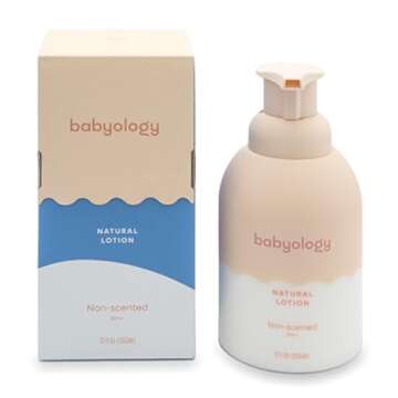 Babyology - 100% Edible Ingredients - Organic Baby Lotion - Clinically Tested - Calming & Rich Moisture for Sensitive Skin - Daily Care - Non-scented (12 Fl Oz (Pack of 2))