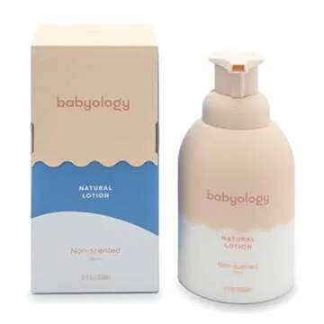 Babyology - 100% Edible Ingredients - Organic Baby Lotion - Clinically Tested - Calming & Rich Moisture for Sensitive Skin - Daily Care - Non-scented (12 Fl Oz (Pack of 2))