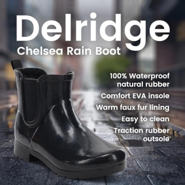 Chooka Women's Delridge Faux Fur Chelsea Rain Boot - Cozy, Waterproof & Stylish