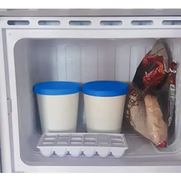 Ice Cream Freezer Storage Containers with Silicone Lids (3 Pack, 1- Quart Each) + 2 Serving Cups – Dishwasher Safe - Large Reusable BPA-Free Tub for Homemade Ice-Cream