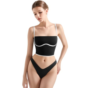 SUUKSESS Women Square Neck Longline Sports Bra Black