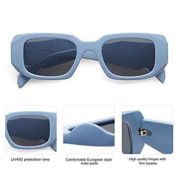 SOJOS Rectangle Sunglasses with UV400 Protection Style
