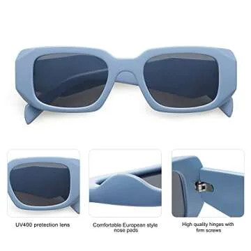 SOJOS Rectangle Sunglasses with UV400 Protection Style