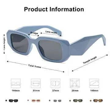 SOJOS Rectangle Sunglasses with UV400 Protection Style