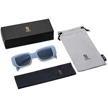 SOJOS Rectangle Sunglasses with UV400 Protection Style