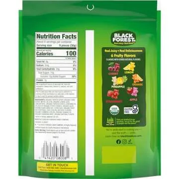 Black Forest Organic Gummy Bears Candy, 8 Ounce Bags (Pack of 6)