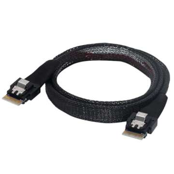 chenyang SFF-8654 Male to SFF-8654 Male PCI-E Slimline SAS 4.0 SFF-8654 4i 38 Pin Host to SFF-8654 Slim SAS Target Cable 50cm