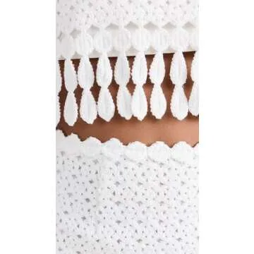 Saylor Women's Elie Fringe Midi Skirt Set, White, M