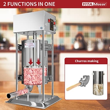 YITAMOTOR Electric Sausage Stuffer 15L Stainless Steel