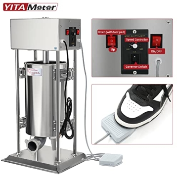 YITAMOTOR Electric Sausage Stuffer 15L Stainless Steel