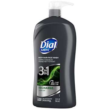 Dial Men 3in1 Body, Hair and Face Wash, Recharge, 32 fl oz