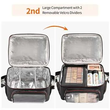 CUBETASTIC Extra Large Makeup Train Case, Professional Cosmetic Organizer Bag with Heat Insulation Aluminium Film, Travel Make Up Storage Bag for Makeup Artist