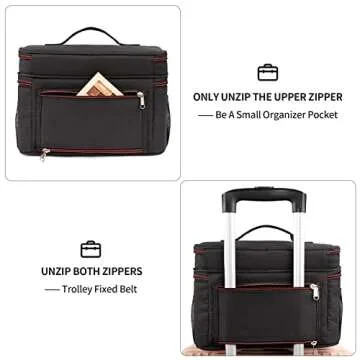 CUBETASTIC Extra Large Makeup Train Case, Professional Cosmetic Organizer Bag with Heat Insulation Aluminium Film, Travel Make Up Storage Bag for Makeup Artist