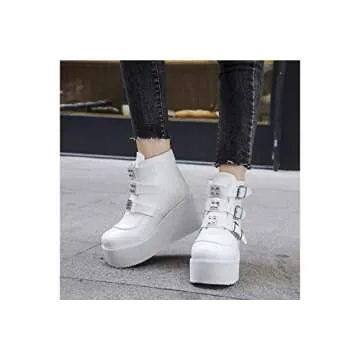 Stylish LUCKY STEP Women Chunky Ankle Boots - Comfortable & Chic