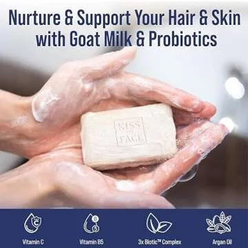 Kiss My Face Goat Milk 3-in-1 Bar Soap - Eco-Friendly Cleanser
