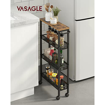 VASAGLE Slim Rolling Cart for Kitchen and Home Office