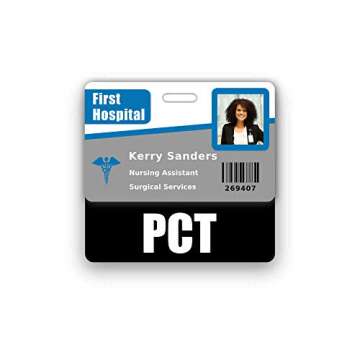PCT Badge Buddy Horizontal w/Height & Weight Conversion Charts (Standard, Black)