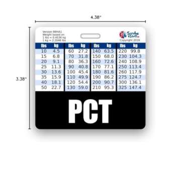 PCT Badge Buddy Horizontal w/Height & Weight Conversion Charts (Standard, Black)