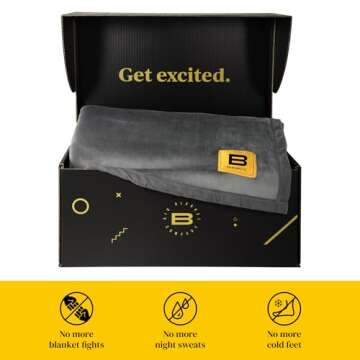 Big Blanket Co Original Stretch Light Grey | Extra Large Blanket | 100 Square Feet | Soft, Giant Blanket That Fits The Whole Family | The Biggest, Best Blanket of 2025