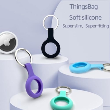 Durable Silicone AirTag Holders 4 Pack Stylish Colors