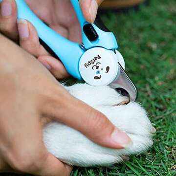 PetSpy Best Dog Nail Clippers and Trimmer with Quick Sensor - Razor Sharp Blades, Safety Guard to Avoid Overcutting, Free Nail File - Start Professional & Safe Pet Grooming at Home