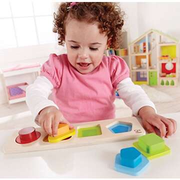 Hape Wooden Shape Sorter Toys | Montessori Educational Learning Toys for Preschoolers Ages 1 Years & Up