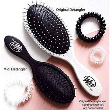 Wet Brush-Pro Midi Detangler Hair Brush, Limited Edition Cool Collection, Midi Size Black