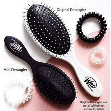 Wet Brush-Pro Midi Detangler Hair Brush, Limited Edition Cool Collection, Midi Size Black