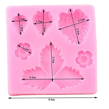 Silicone Mold for 3D Strawberry & Flowers Baking